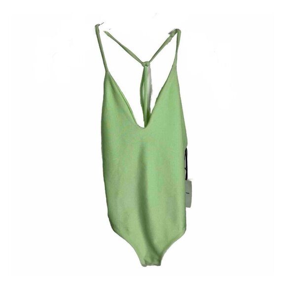 Jade Swim All In One Piece S Womens New $198 Melon Green V Neck Strappy